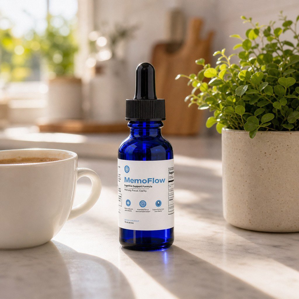 MemoFlow bottle displayed in a clean kitchen setting